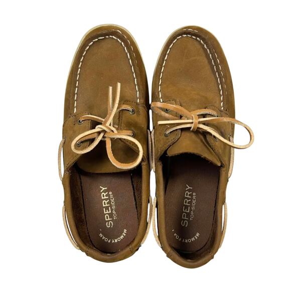 Sperry Cup II Boat Shoe Boy's Brown Size 2.5 M Preppy Maritime - Picture 2 of 9